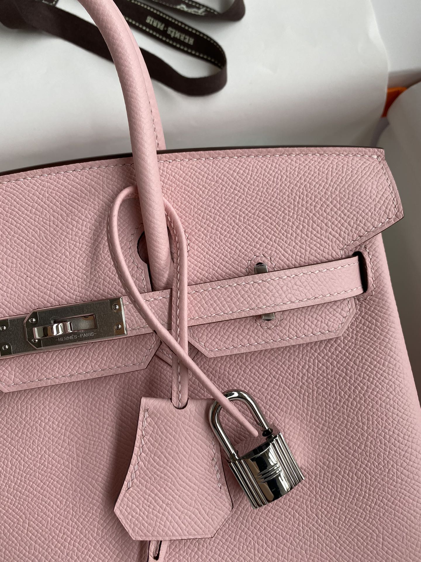 Hermes Birkin 25CM Epsom Leather Handbag Pink